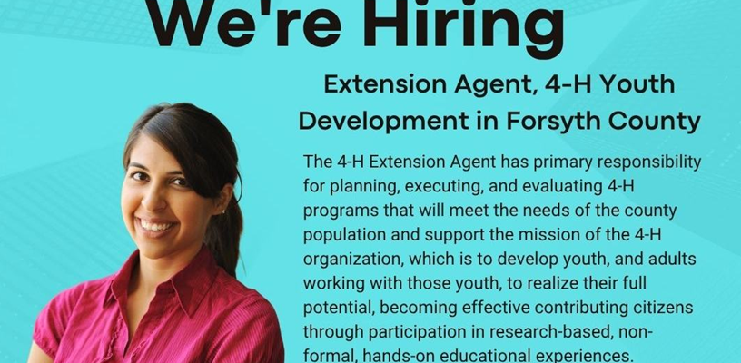 We Are Hiring – Extension Agent, 4-H Youth Development